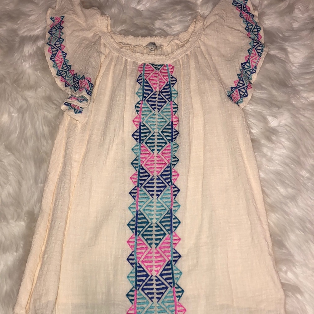 cream stop with aztec print